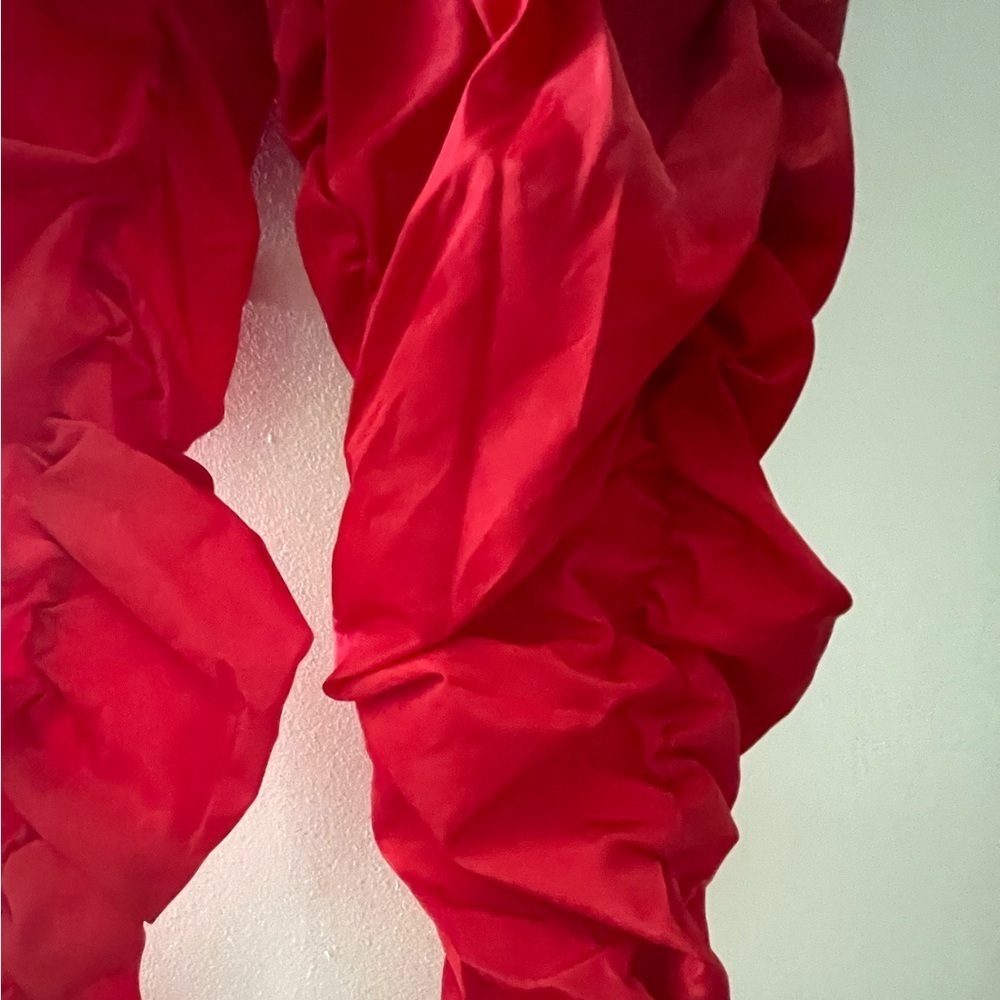 Red Shell Ruched Drawstring Joggers - Size 8 - Picture 2 of 12